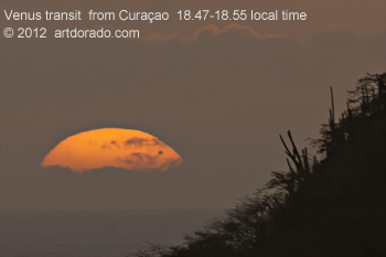 Venus in transit as seen from Curacao, 2012 june 6